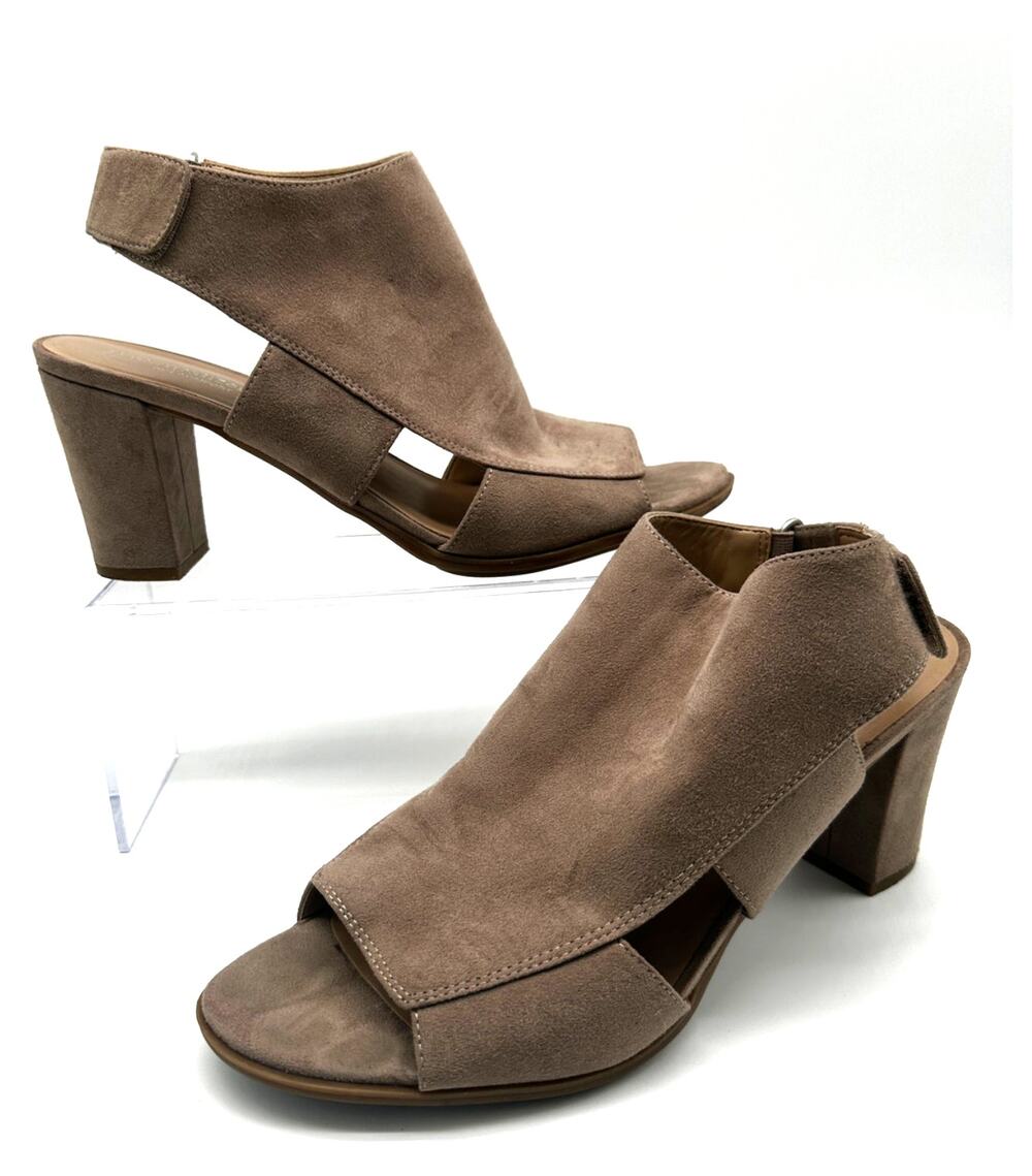 Naturalizer Lucky Block Heel Sandals Sz10 Suede Comfy casual dressy